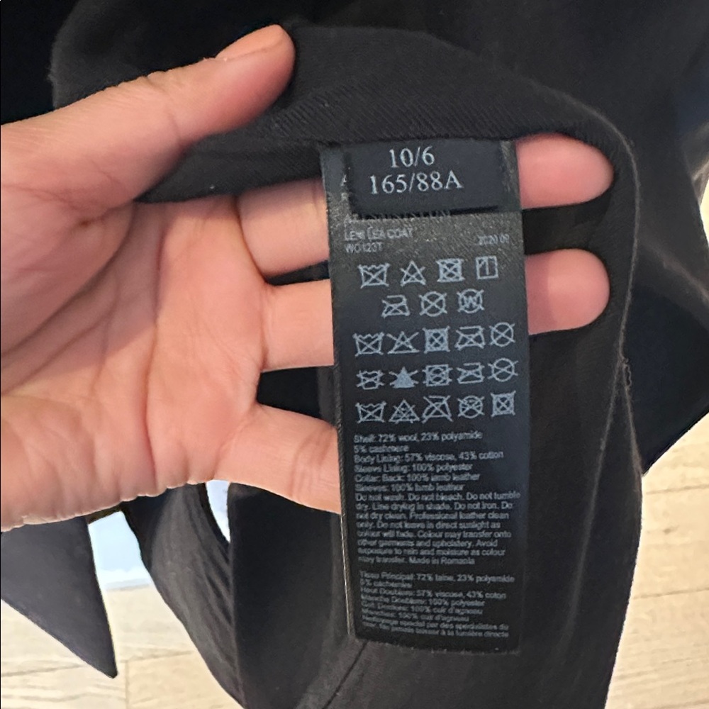 Women’s all saints black coat- size 6 - Picture 6 of 8